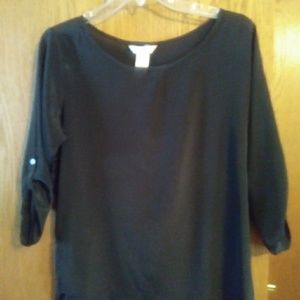 Fun & Flirt Poly Button Sleeve Blouse